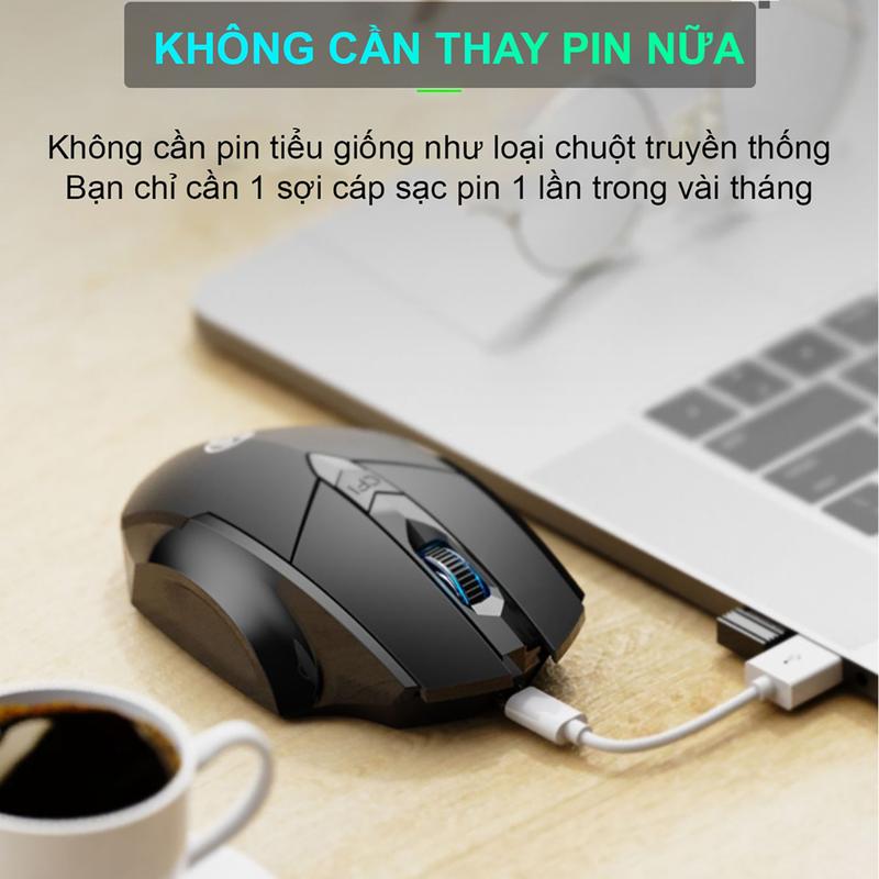 Chuột gaming không dây sạc pin SIDOTECH INPHIC PM6 độ nhạy dpi 1600 cho game thủ chơi game chuyên nghiệp kết nối Wireless 2.4G | BigBuy360 - bigbuy360.vn