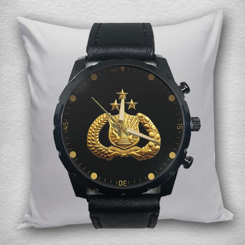 Jam Tangan Pria POLISI POLRI Kulit Hitam Quartz Analog 01 6