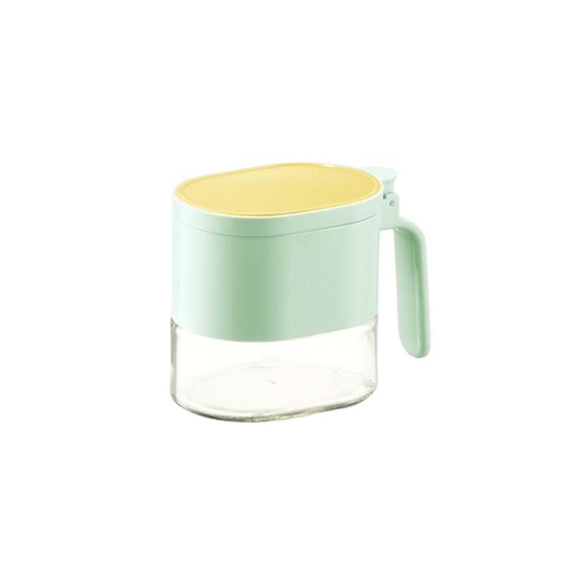Magnetic Condiment Jar Spice Container, Sugar and Salt Container Seasoning Box with Spoon & Dustproof Lid 0