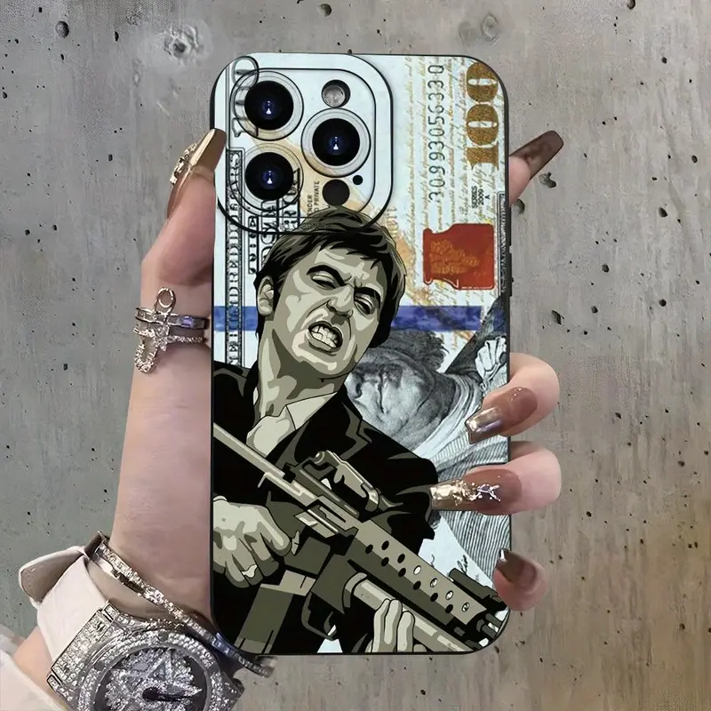 Cool Money Pattern Phone Case, Soft TPU Cellphone Protective Cases, Total Protective Shockproof Mobile Phone Cover for iPhone 11 12 13 14 15 16 Pro Max/Pro/Plus 3