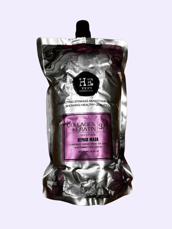 Kem ủ tóc HE TEPI siêu phục hồi COLLAGEN KERATIN Hair Repair Mask 1000ml, mềm mượt, giảm xơ rối