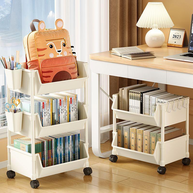Giá Để Sách, Giá Để Đồ Sàn, Gia Dụng, Nhiều Tầng, Lưu Trữ Để Bàn, Tủ Sách, Có Thể Di Chuyển, Thích Hợp Cho Phòng Khách Đồ Ăn Nhẹ Và Đồ Lặt Vặt, Kiểu Xe Đẩy Kitchen 2