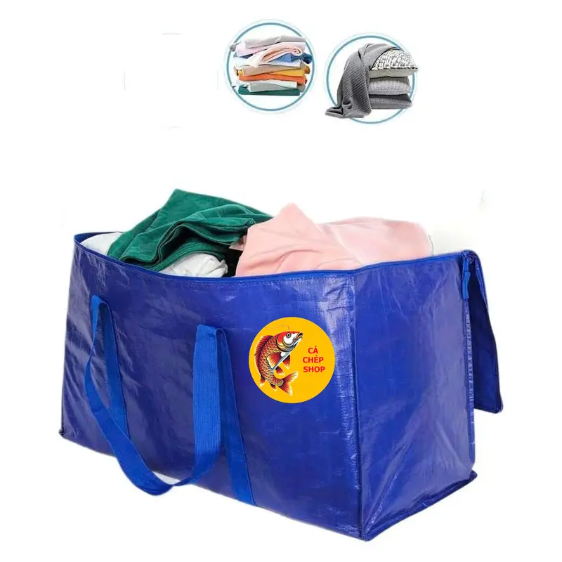 Túi bạt - Túi dứa đựng đồ có dây kéo chịu tải trên 20kg - Nhiều kích thước - Vải bạt dai bền, vận chuyển hàng dễ dàng 1