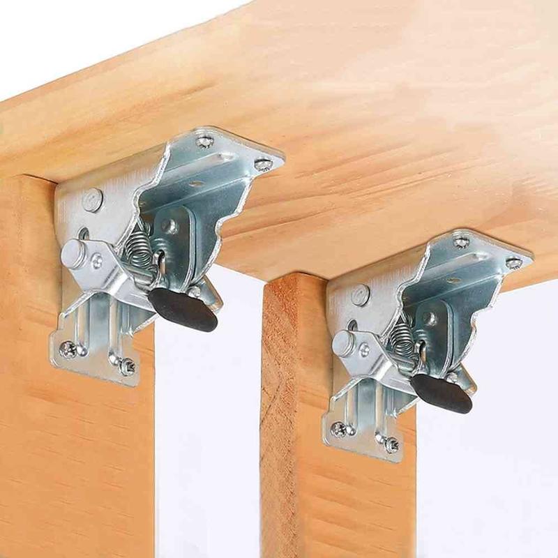 Product Introduction of 【Ready Stock/COD】Hardware Furniture Brackets Foldable 0/90/180 Degree Support Frame Fold Feet Hinges Self-Locking Folding Hinge Table Leg Fittings 18