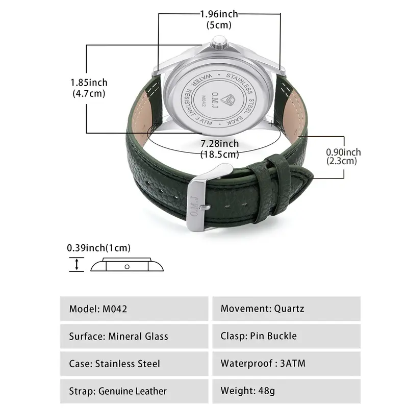 O.M.J Official Jam Tangan Pria Original Terbaru Strap Kulit Asli Seri M042 Watches 2