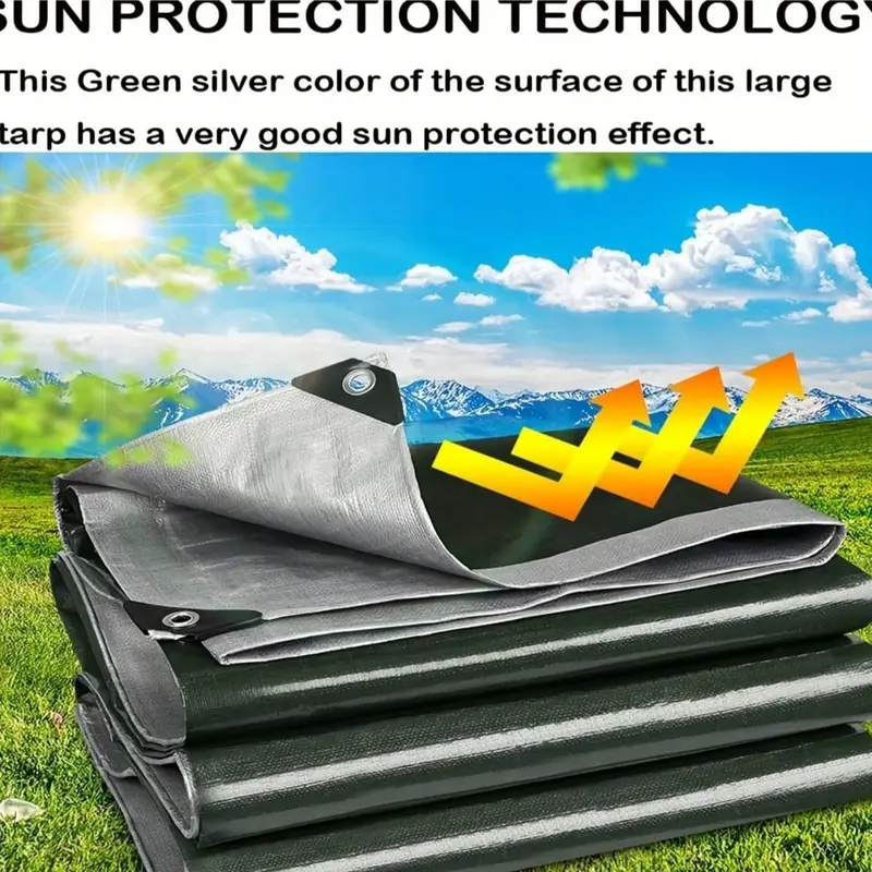Waterproof Rain Cloth, 1 Count Thickened Sunshade Cloth, Outdoor Rain Cloth for Camping, Picnic, Hiking, Camping & Hiking Equipment 2