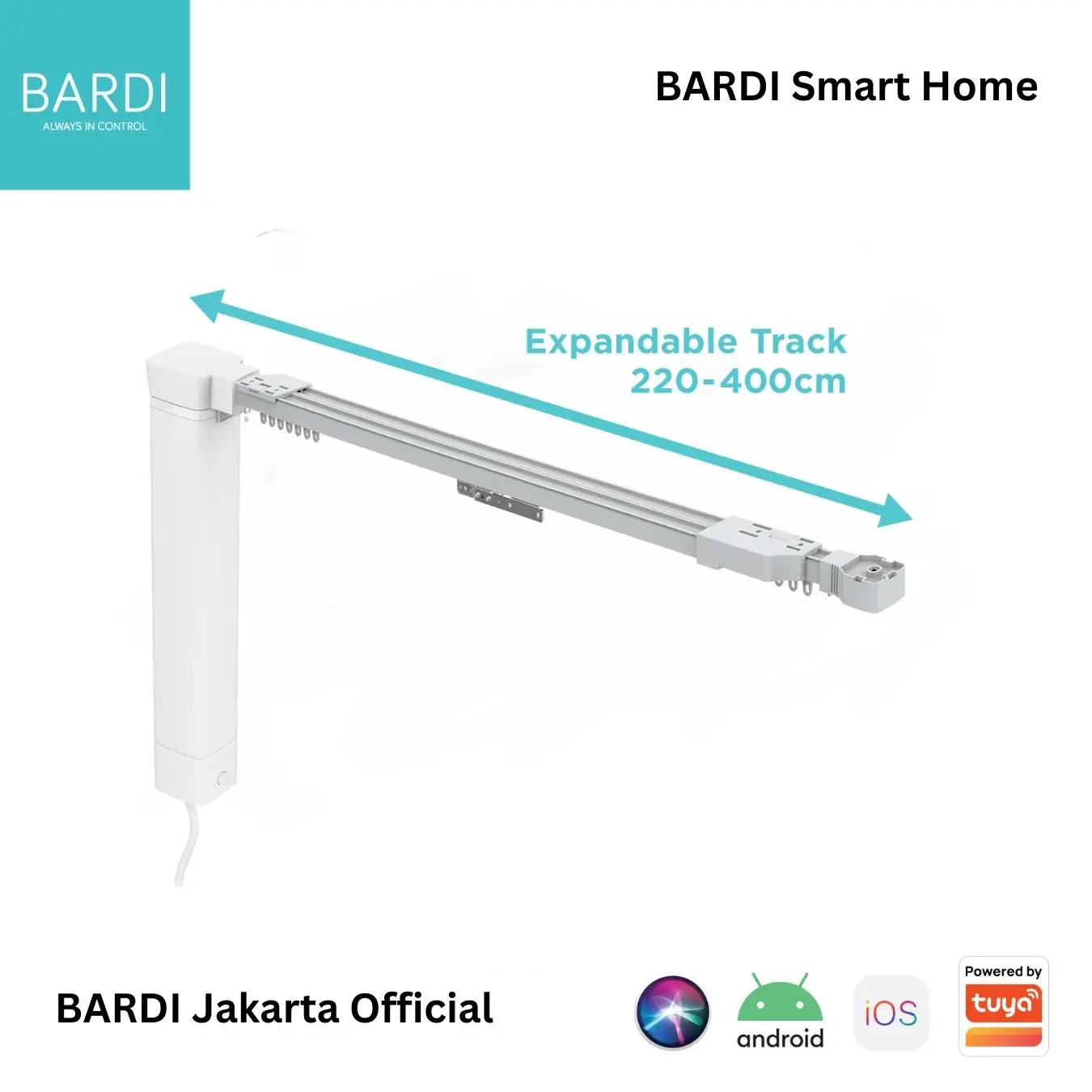 BARDI Smart Curtain Motor Expandable Track Gorden Otomatis WiFi Track 2.2m-4m