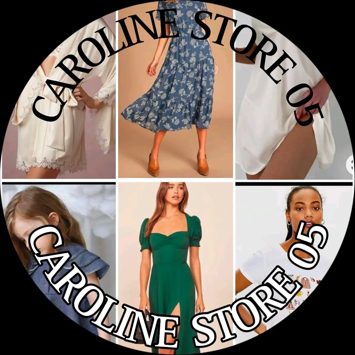 caroline store 05 drees vintage V-Neck Slim-fitting