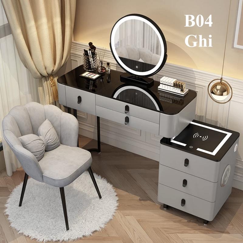 [B04] Bàn trang điểm nhập khẩu tích hợp loa sạc thông minh, hiện đại 3