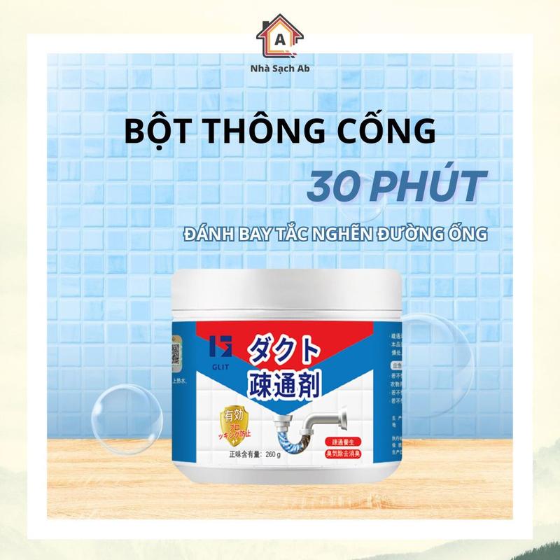 [NHÀ SẠCH AB] Bột Thông Tắc Cống Sinh Học GLIT Đánh Bay Tắc Nghẽn, Khử Sạch Mảng Bám, An Toàn Cho Mọi Đường Ống Bồn Cầu, Bồn Rửa Bát, Bồn Rửa Mặt,...