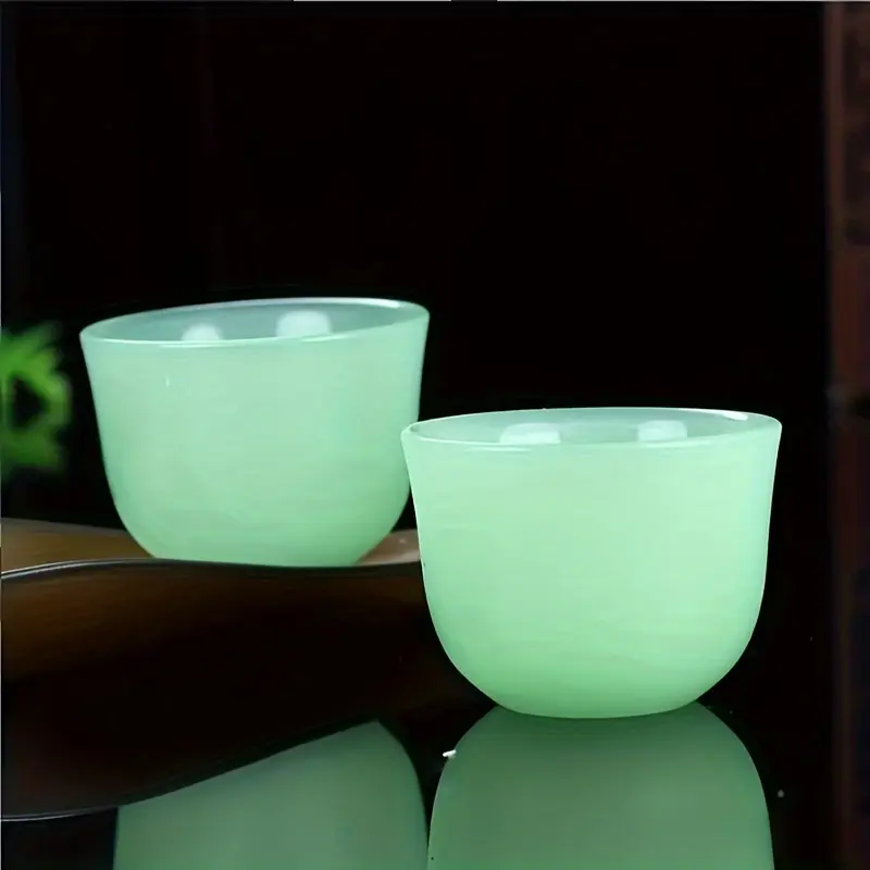 Bộ tách trà Kung Fu, Bộ tách trà Ngọc Bích cao cấp, Cốc Trà Ngọc Bích Chính Đơn, Bát Thủy Tinh Rượu, Tách trà, Cốc Uống Nước Nhỏ Cốc Trà, Thích hợp cho nhà hàng và phục vụ ăn uống, Cung cấp sức khỏe