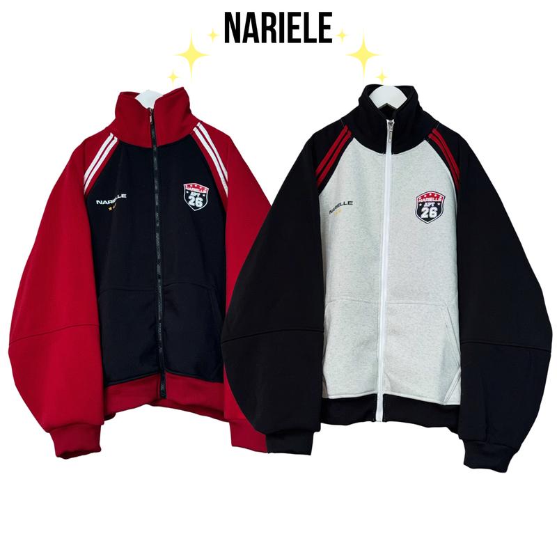 New Season BingBing - Áo Khoác Nỉ Sweater NARIELLE COLLECTION 3 Sọc Cổ Cao Unisex Form Rộng Hot Trend