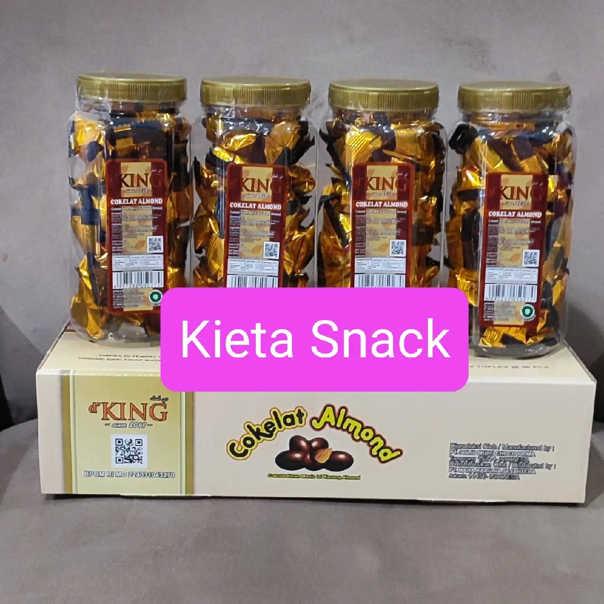 DKing Coklat Almond 1 dus isi 4 toples