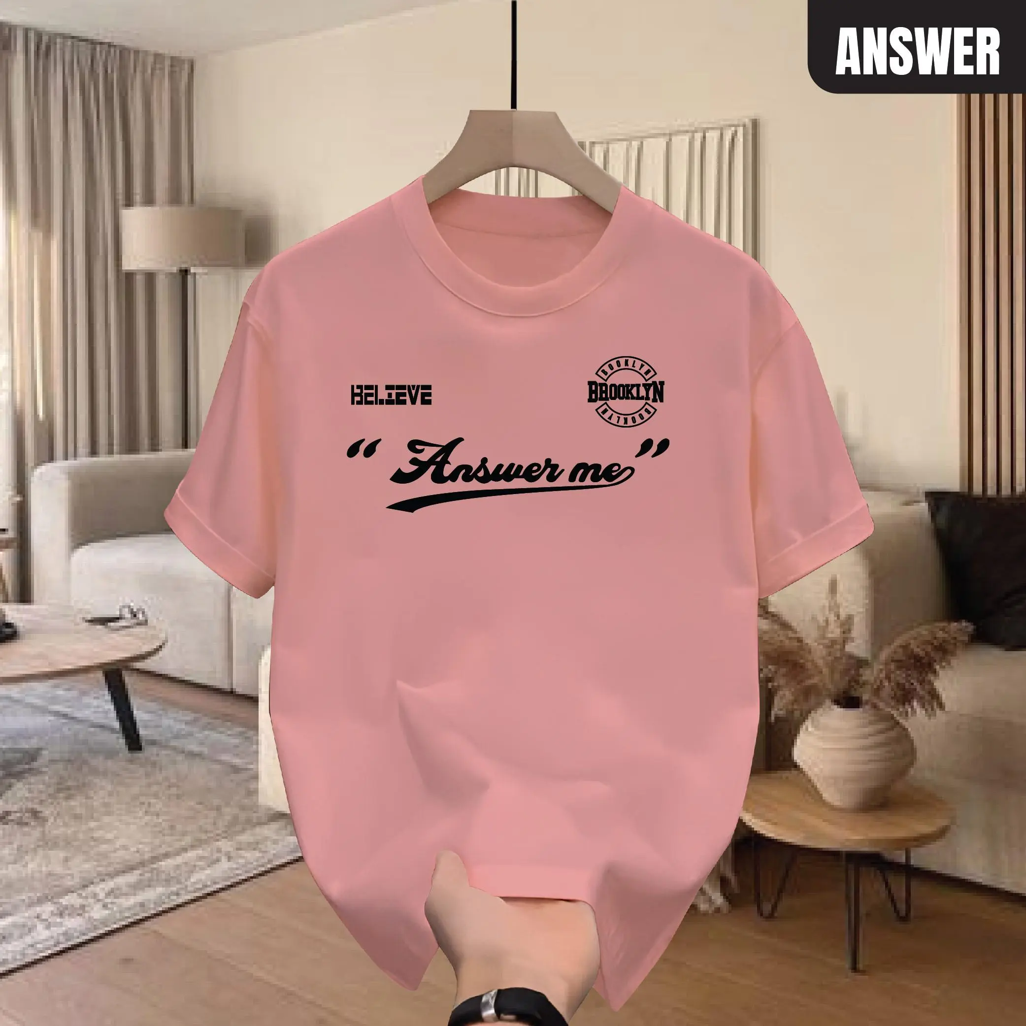 Áo thun ANSWER Cổ tròn form Unisex nam nữ, chất liệu cao cấp, phong cách trẻ trung, cực chất, năng động Áo phông - MANTINO BASIC GMV