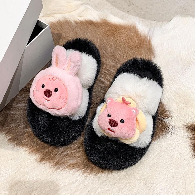 Dép nữ .dép lê .dép lông quai ngang gắn gấu bông LOOPPY MẪU MỚI 2023.2024 CHO CÁC NÀNG Mùa đông Mùa hè Ngoài trời Trong nhà DéP Slipper DéP Slipper Có Quai