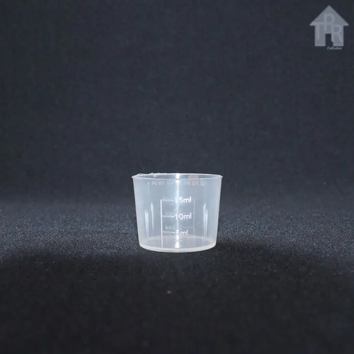 Gelas ukur takaran plastik 15ml. kitchenware beaker plastik polos