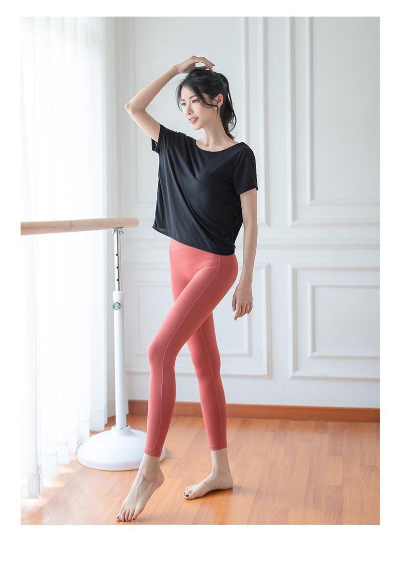 Product Introduction of Quần Áo Tập Yoga Áo Phông Ngắn Tay, Dành Cho Phụ Nữ, Phong Cách Cổ Tích Thanh Lịch, Thiết Kế Lưng Ngầu Dáng Rộng Thích Hợp Chạy Bộ Và Thể Dục, Áo Thể Thao Ngắn Tay 12