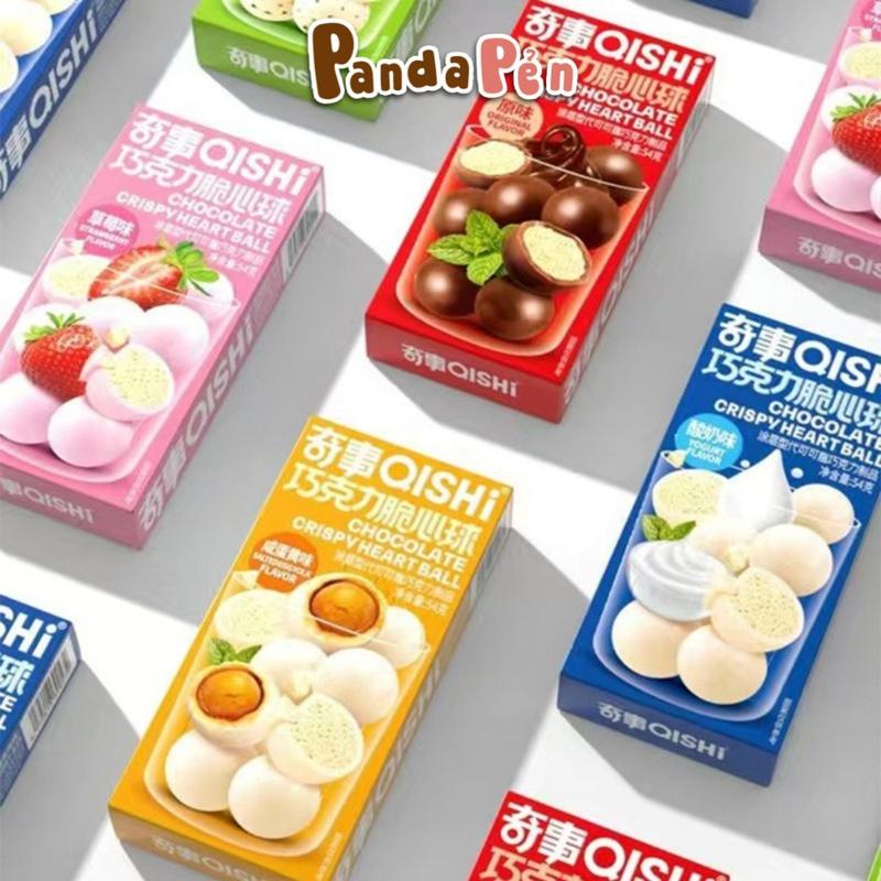 Socola Bi Đài Loan Qishi Ăn Vặt 54g Panda Pẻn Giòn Tan Nhiều Vị Ăn Vặt Panda Pẻn