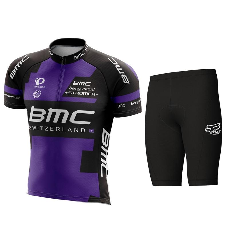 Setelan Kaos Jersey Sepeda dan Celana Sepeda Set BMC MTB Roadbike Unisex 5
