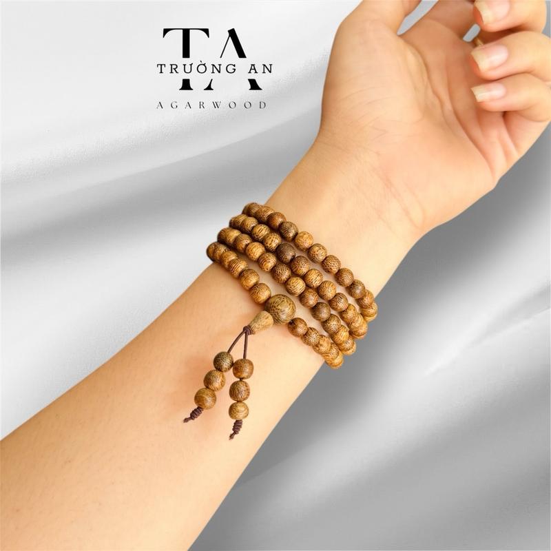 ￼Vòng Tay Trầm Hương Chuỗi Tràng Hạt 108 Hạt quấn tay, niệm phật Trường An Trầm Hương Phụ Kiện vòng tram 5