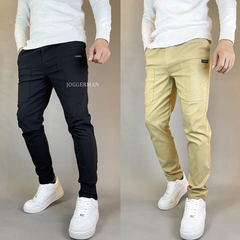 JOGGERMAN Combo 2 Quần Jogger 6 túi, chất liệu co dãn, Form Regular Fit, nam tính thể thao, Sport Thoải Mái & Thể Hiện Cá Tính