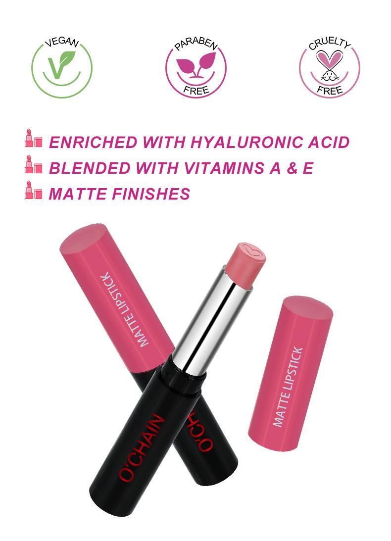Product Introduction of Ochain Velvet Matte Lipstick Matte Surface Waterproof and Durable Non-Decolorization Non-Fading Nonstick Cup Lipstick 3