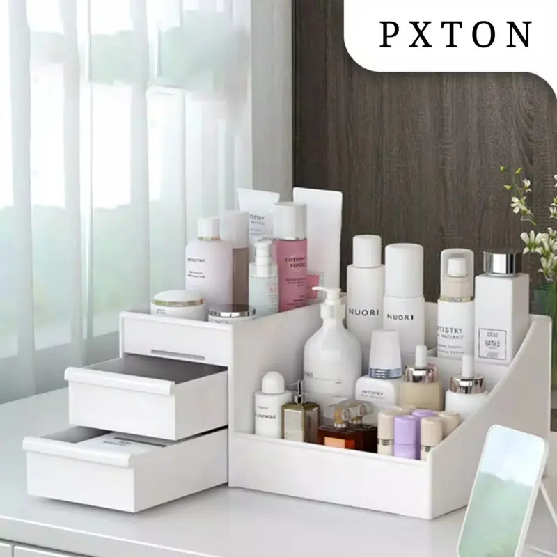 PXTON [COD] Rak Kosmetik Drawer / Kotak Penyimpanan / Makeup Skincare Organizer / Storage Box Make Up / Tempat Murah Meriah Keranjang Aksesoris Anting Perhiasan 2