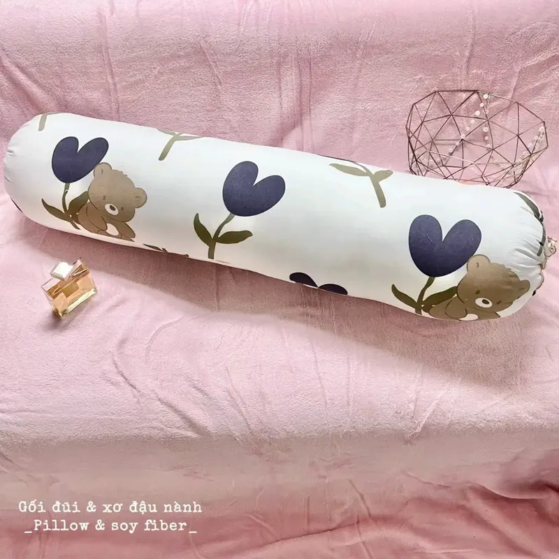 Vỏ Gối Ôm cotton đũi kt 35×100cm nhiều mầu 1