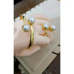set gelang kaku  shell silver lapis emas Perhiasan Amber