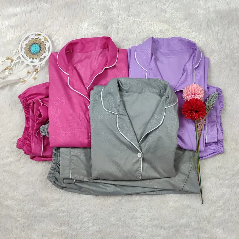 BAJU TIDUR WANITA DEWASA SETELAN PIYAMA  EMBOS 0