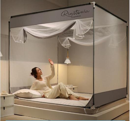 Màn Khung Lắp Ghép Mộc Chi - Màn Khung Không Khoan Tường - Mùng chụp tự bung lắp ghép chắc chắn, nhẹ, độ bền cao, chịu lực 80kg