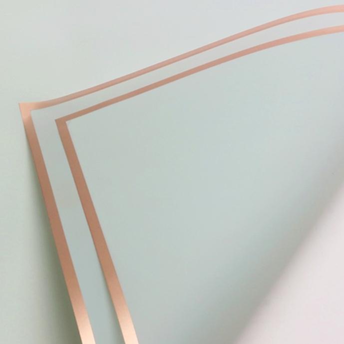 1 LEMBAR Korean Wrapping Polos List Gold - Cellophane buket bunga W002