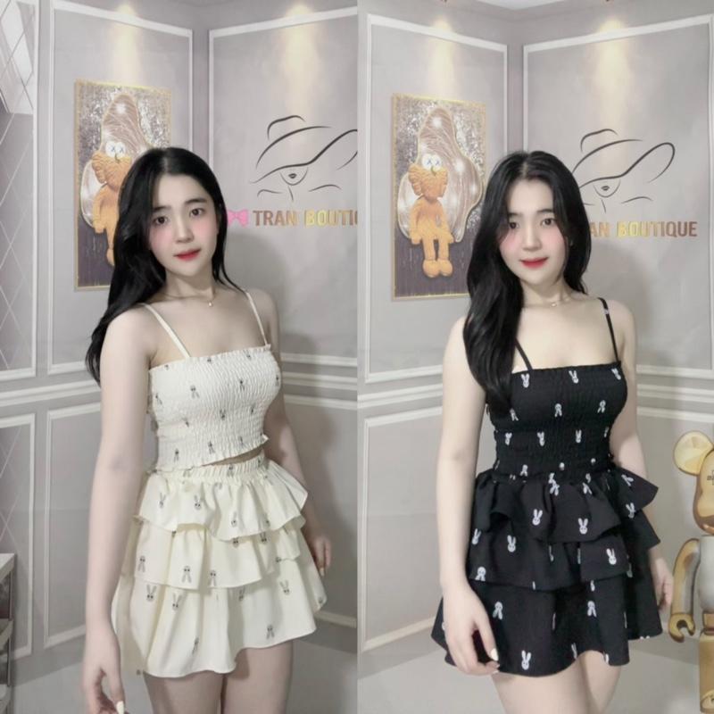 Product Introduction of SET áo 2dây Hoạ Tiết THỎ XINH kèm CHÂN VÁY Nữ 26