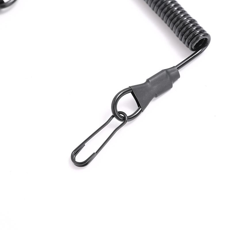 Product Introduction of Tactical Retractable Spring Elastic Rope Buckle Anti-lost Strap Keychain Portable Fishing Lanyard Outdoor Camping Tool Equipment 7