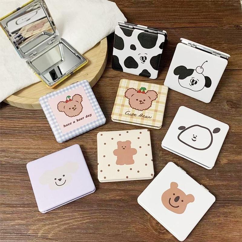 Gương Mini 2 Mặt, Gương Mini Cầm Tay Gương Trang Điểm Gấp Gọn Để Bàn Bỏ Túi Nhỏ Cute