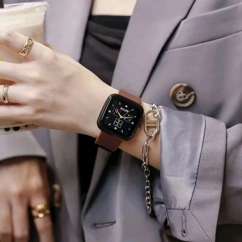Free Box || Jam Tangan Unisex Wanita Pria Strap Rubber Silicon Analog