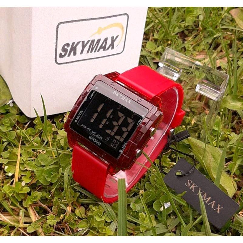 (ORIGINAL 100%) JAM TANGAN WANITA/PRIA SKYMAX 2119G ANTI AIR RUBBER 2