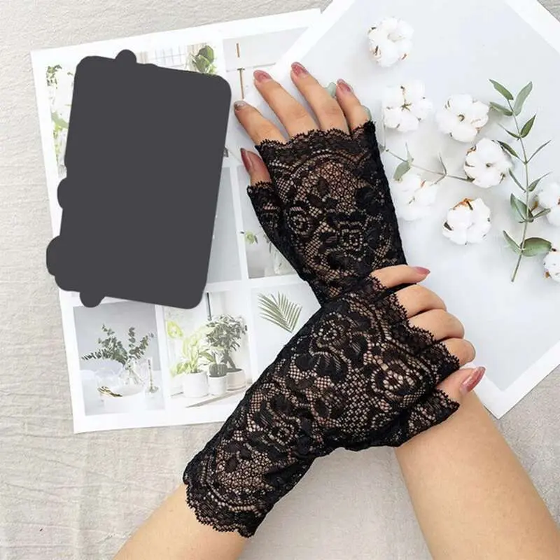 Găng Tay Ren, Phong Cách Mùa Hè, Chống Nắng Và Chống Tia UV, Kiểu Găng Tay Hở Ngón Thích Hợp Lái Xe Cycg, Thời Trang, Gợi Cảm, Dành Cho Nữ, Găng Tay Chống Nắng Ngoài Trời bao  tay