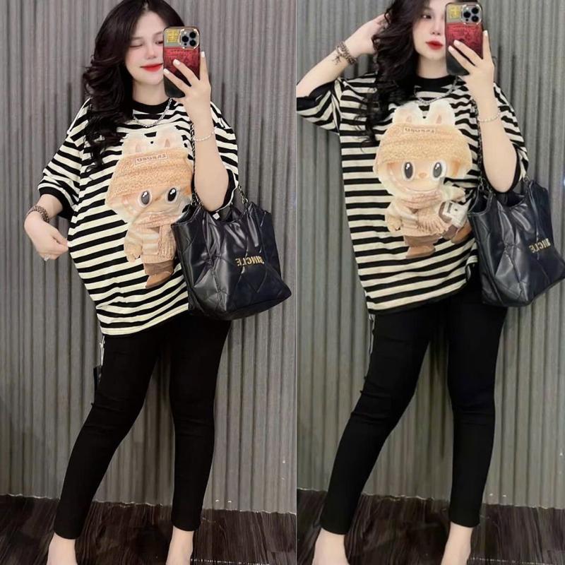 Đồ Bộ Dài Labubu Bigszie Đồ Bộ Nữ Áo Thun Tay Lửng ESHOP Set Bộ Sang Chảnh Đồ Mặc Nhà Nữ Đẹp Dễ Thương Đi Chơi Thoải Mái DB901 Top Woment