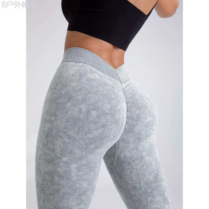 TikTok Shop High Quality Women s Soft Stretchy V Cut Yoga Pants High Waisted Athletic Workout Leggings for Comfortable Fitness