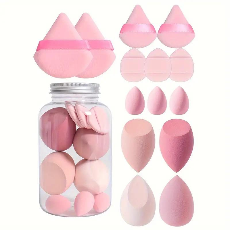 Product Introduction of 14PCs velvet powder puff & makeup sponge set-skin-friendly, dual-use wet/dry blenders for flawless foundation application 11