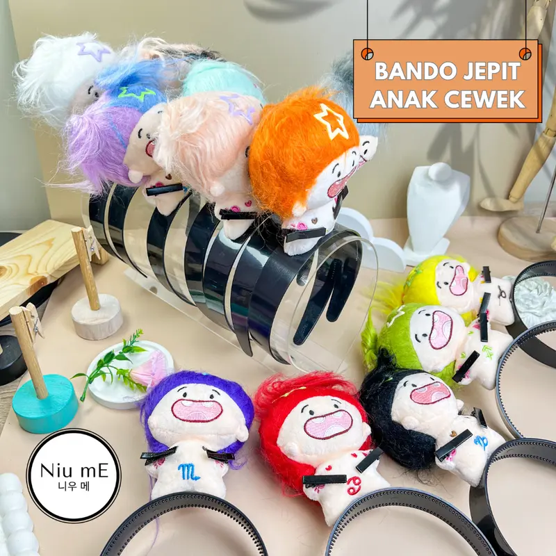 Bando Troll Series Crazy Hair Messy Look  Headband Korea Lucu Gemoy dan Viral, Aksesori Anak Perempuan Plastik Boneka Hadiah bando Laki 0