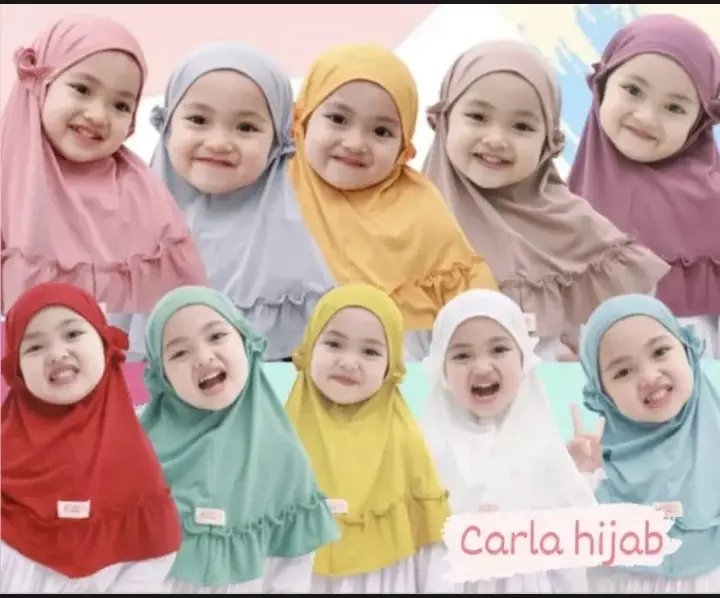 (CARLA) JILBAB ANAK INSTAN KERUT