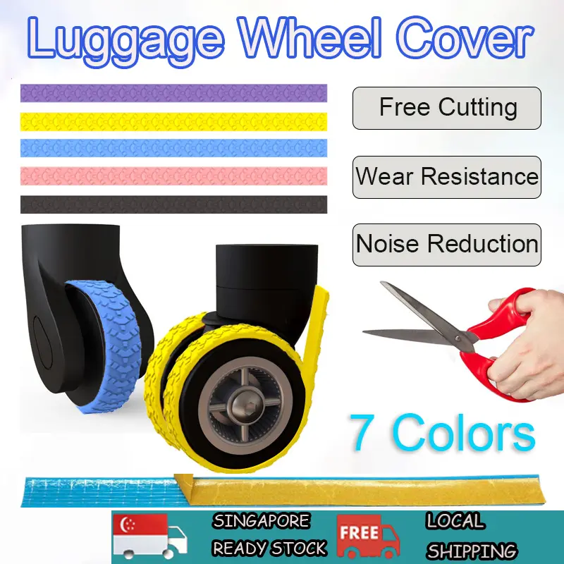[SG]Luggage Wheel Cover Free Cutting Rubber Caster Protector For ...