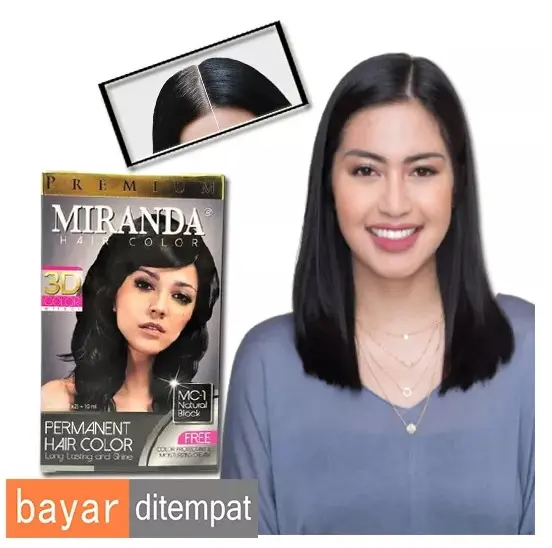 MIRANDA Hair Color Cat Rambut Pewarna Rambut Hitam Natural Black MC-1
