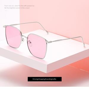 Korean Style Polarized Sunglasses – Metal Large Frame, UV400 Protection, Fashion Trendy Design for Driving & Travel