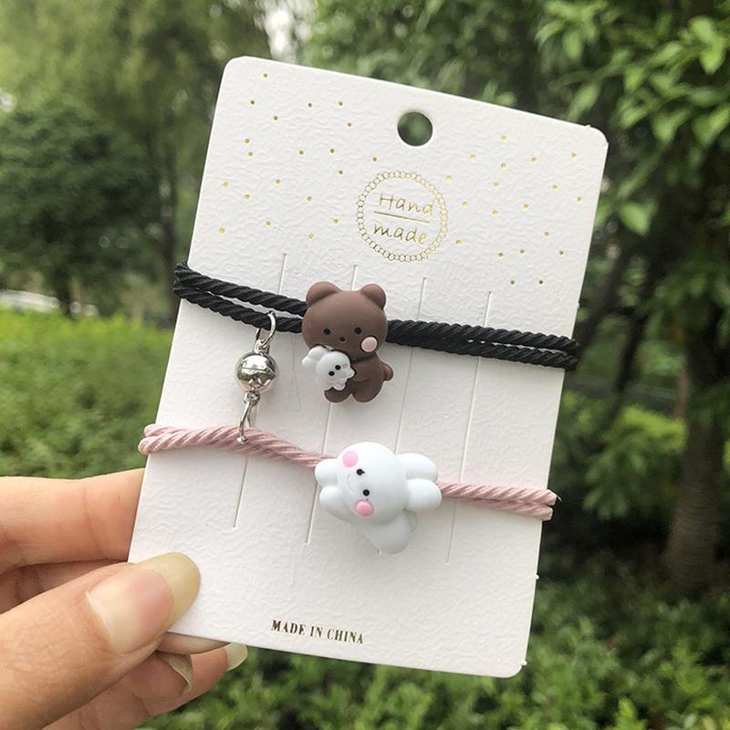 Vòng Tay Cặp Đôi, Bộ 2 Chiếc, Thiết Kế Hoạt Hình, Họa Tiết Phù Hợp Từ Tính, Dây Đeo Cổ Tay Cho Tình Nhân, Trang Sức, Phụ Kiện Thời Trang, Thích Hợp Cho Ngày Lễ Tình Nhân