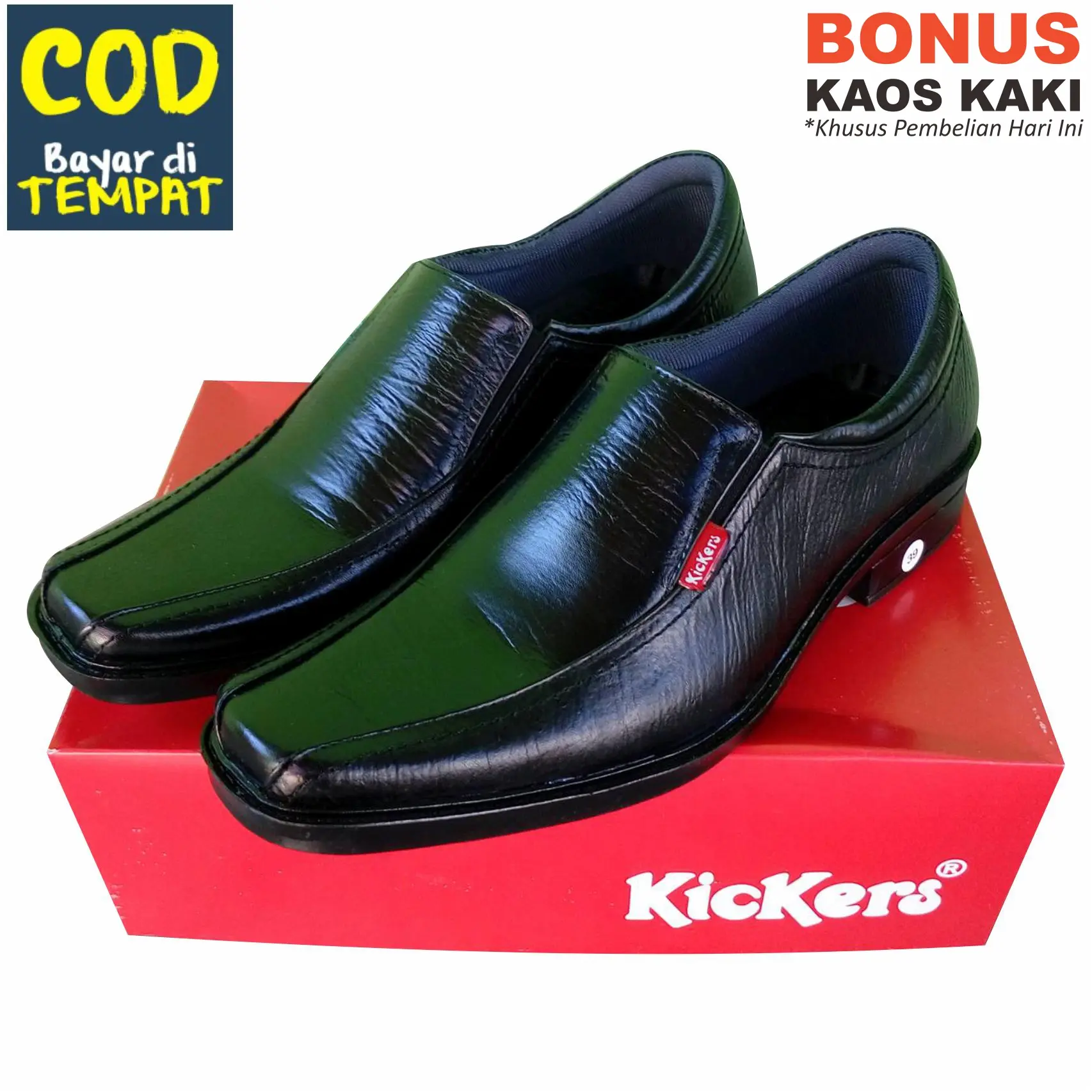 Kickers-Sepatu Pantofel Pria Sepatu Formal Sepatu Kerja Kantor Sepatu Cowok Bahan Kulit Sapi Asli