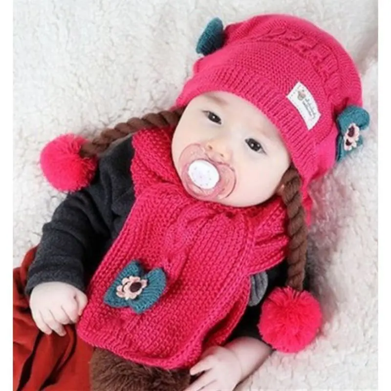 Topi Anak Rambut Kepang Bahan Rajut 1