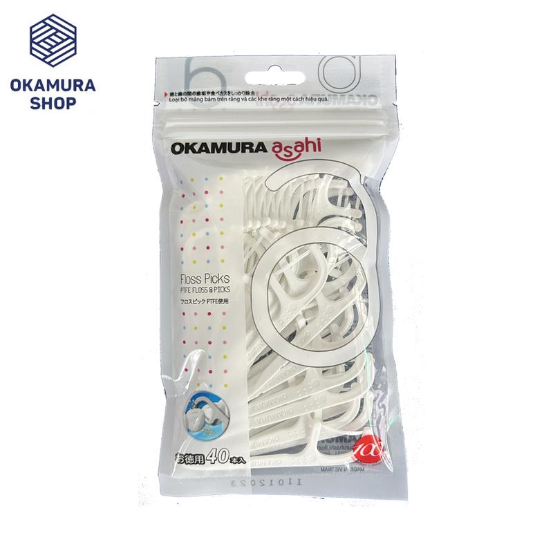  Tăm chỉ nha khoa Okamura Asahi 40P  bịch 40 cây  